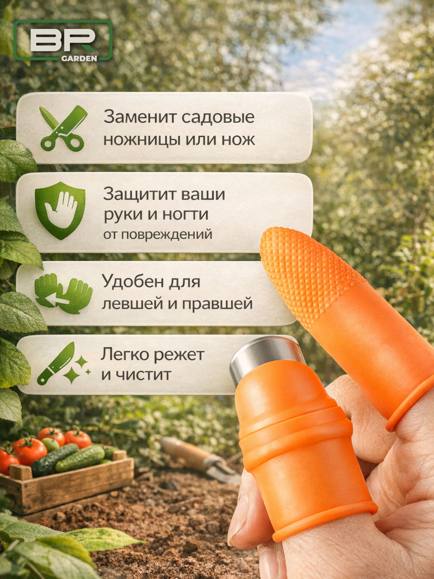 Садовый нож-напальчник 7шт