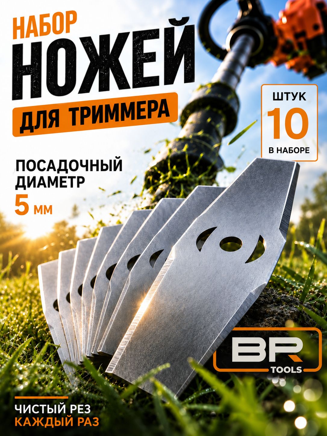 Набор ножей для триммера 10шт(456-002)