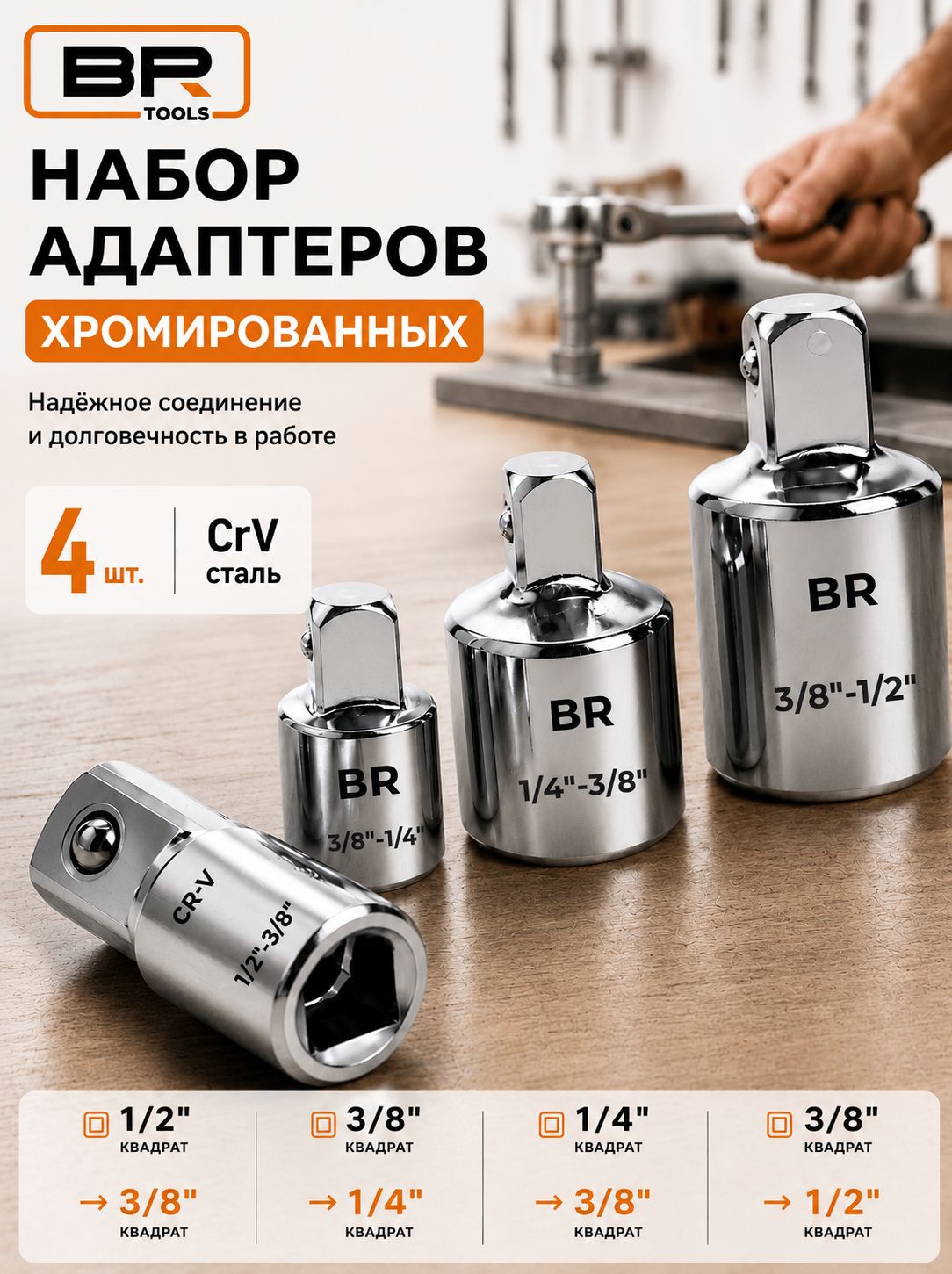 Набор адаптеров для торц. головок(112-561)