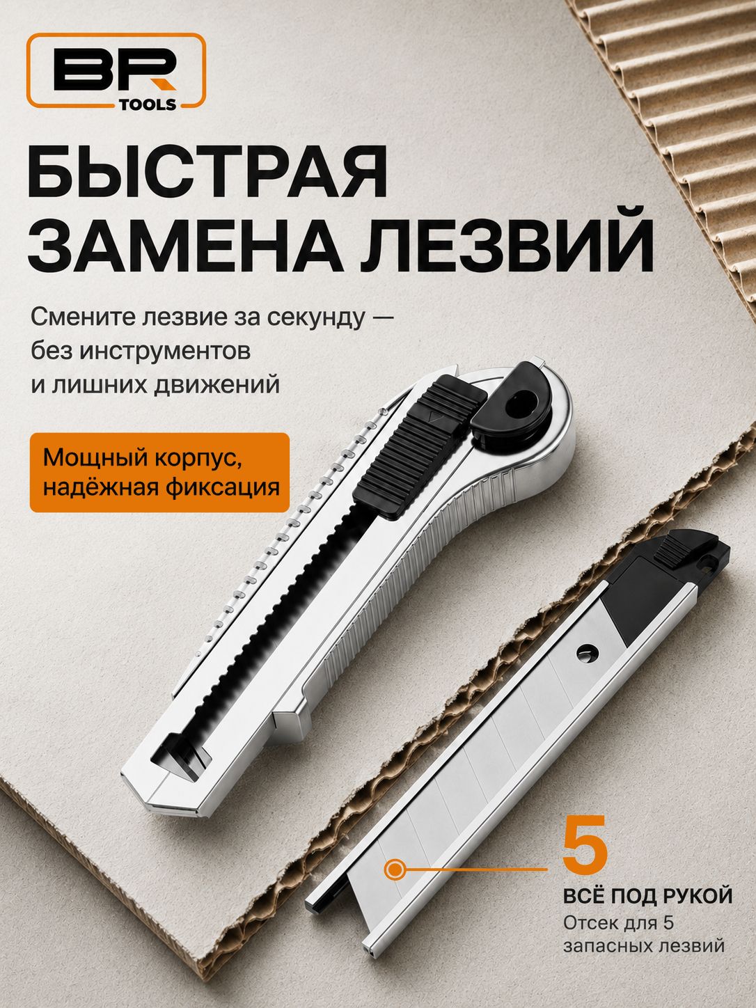 Канцелярский нож усиленный