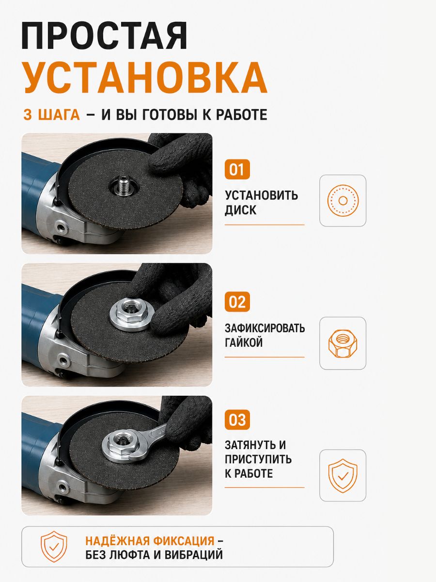 Гайка зажима диска УШМ М14(113-454)