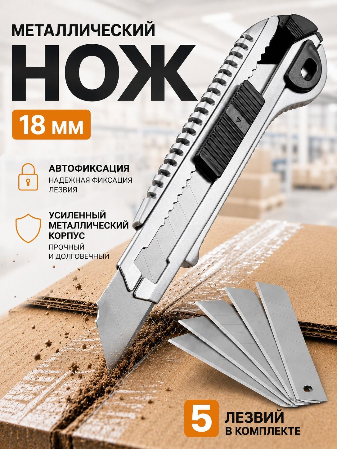 Канцелярский нож усиленный
