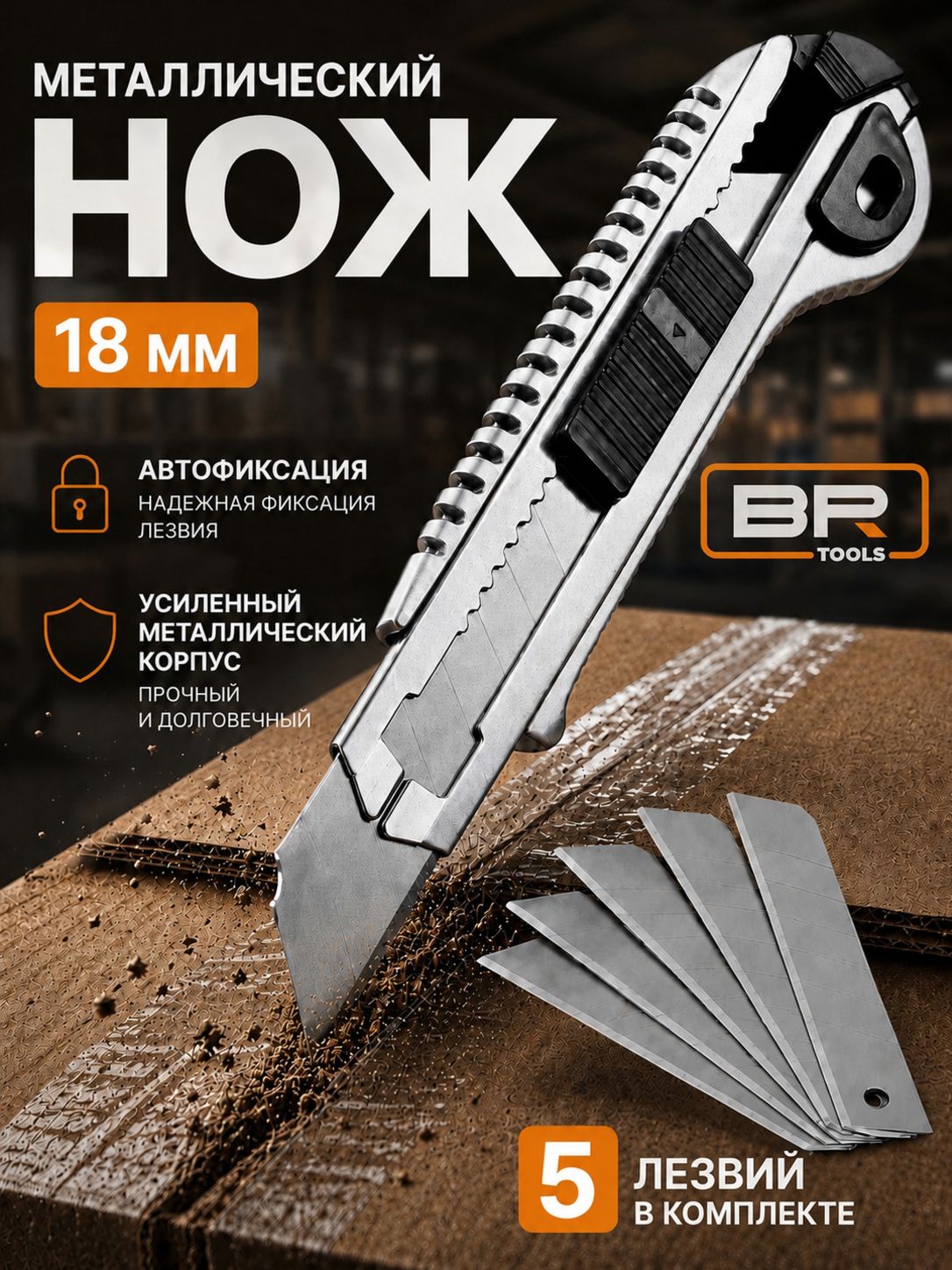 Канцелярский нож усиленный