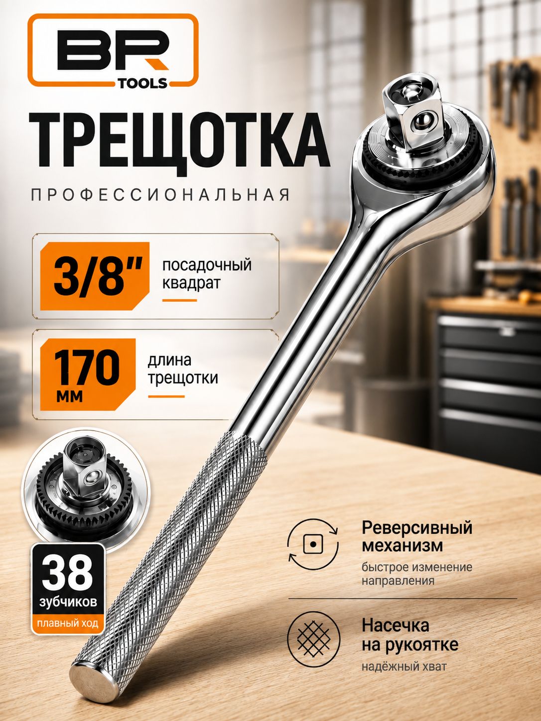 Ключ-трещотка 3/8(600-131)